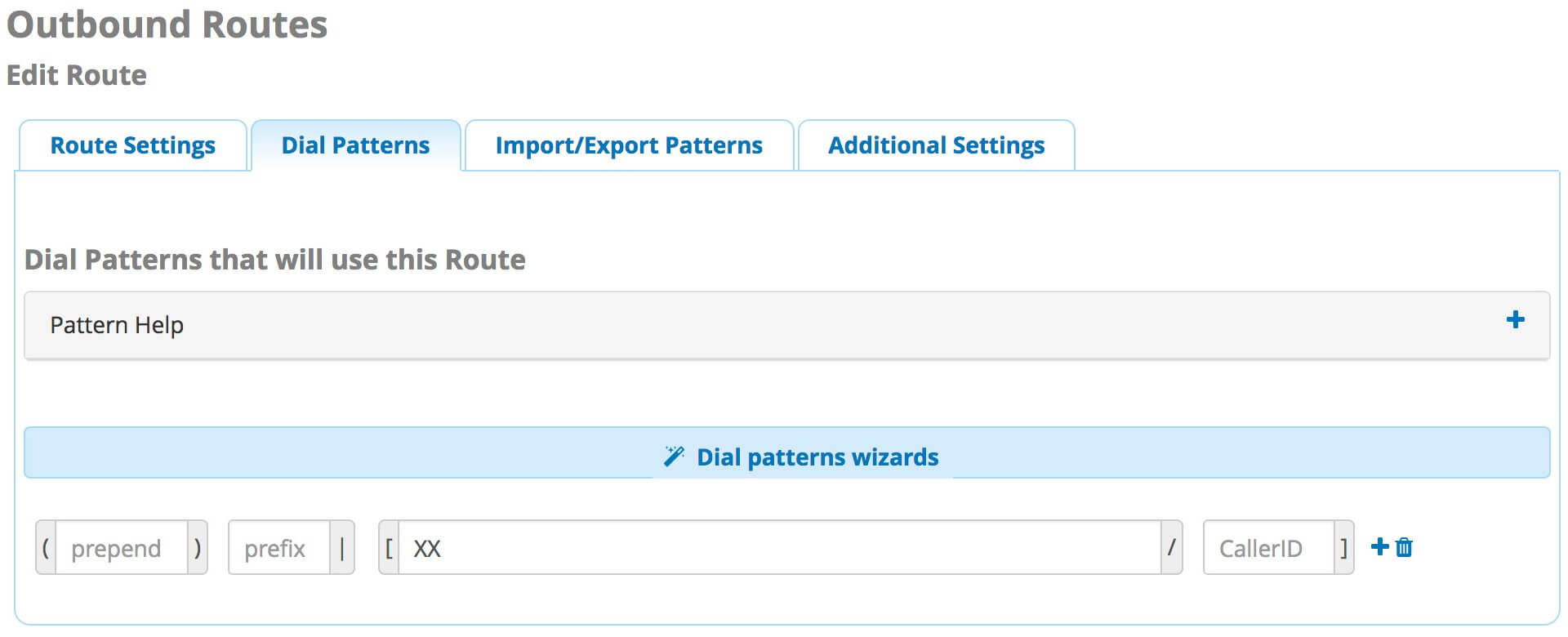 dial patterns outbound routes