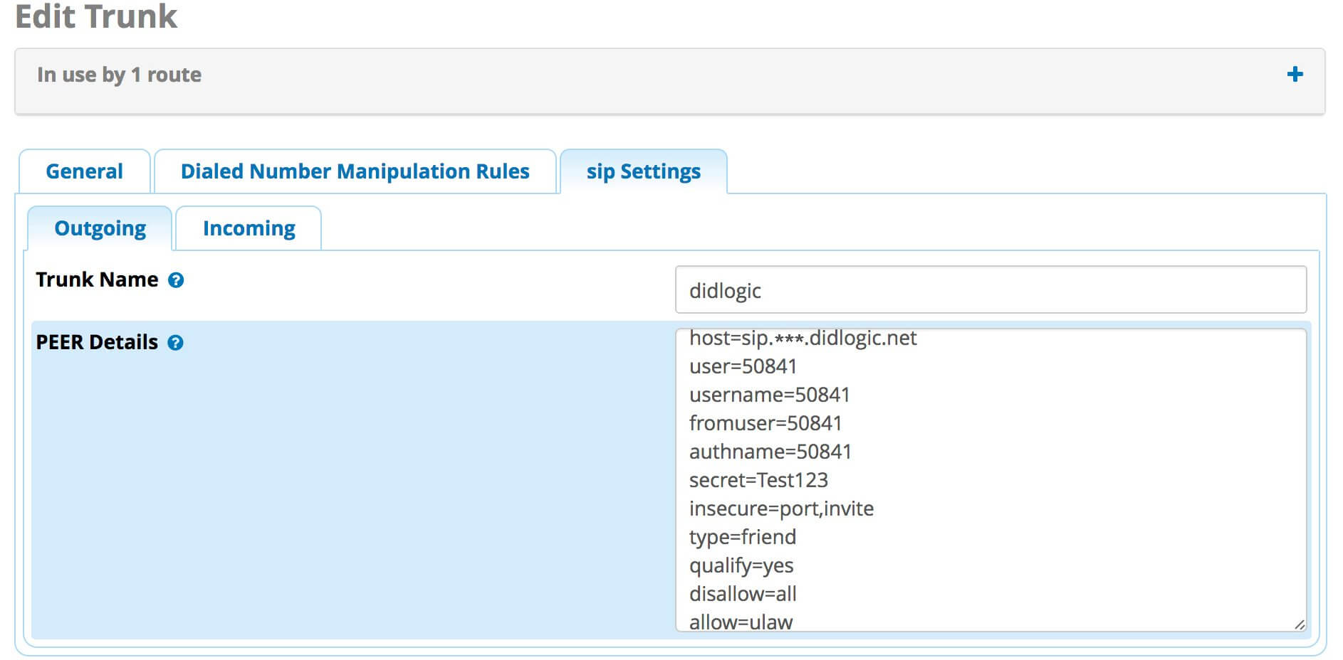 edit sip trunk settings