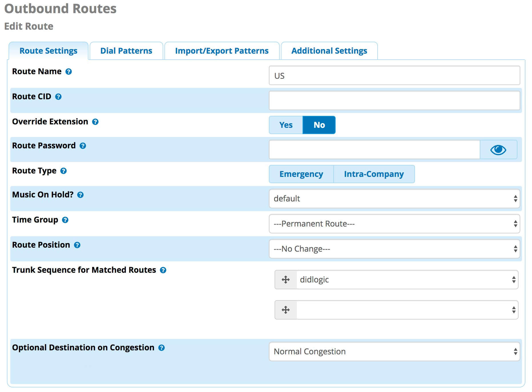 outbound routes