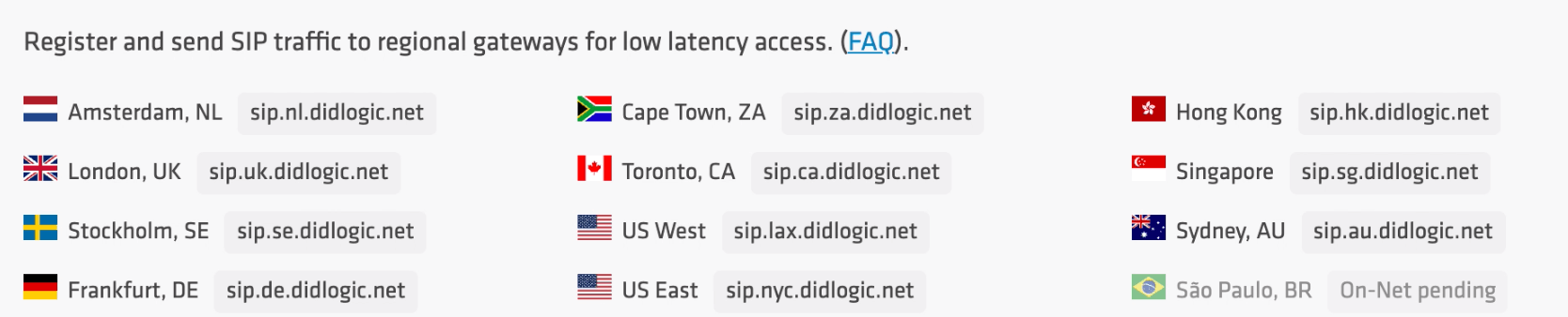 sip traffic region