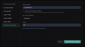 import sip phone number